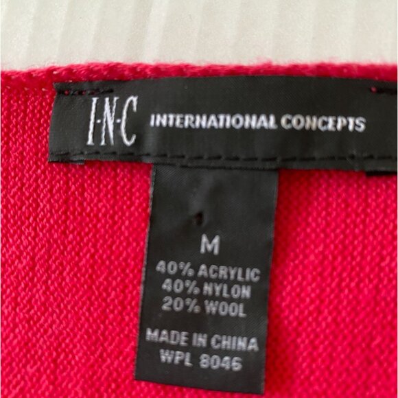 INC Red Lightweight Office Siren Sweater/Tunic Acrylic/Nylon/Wool Blend Size M - Picture 3 of 7